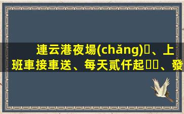 連云港夜場(chǎng)、上班車接車送、每天貳仟起、發(fā)展空間大、